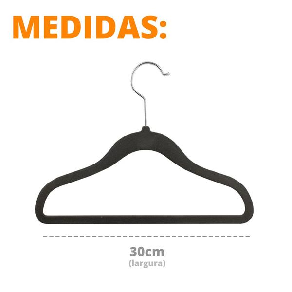 Imagem de Kit 9 Cabides Aveludado 30cm + 2un Cabides Para Calças