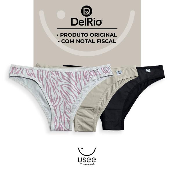 Imagem de kit 9 Calcinhas Tanga Adulto Microfibra Feminino Conforto Delrio