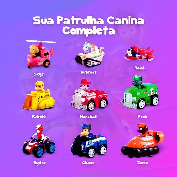 Imagem de Kit 9 Carrinhos Patrulha Canina Fricção Brinquedos Coleção Envio Imediato