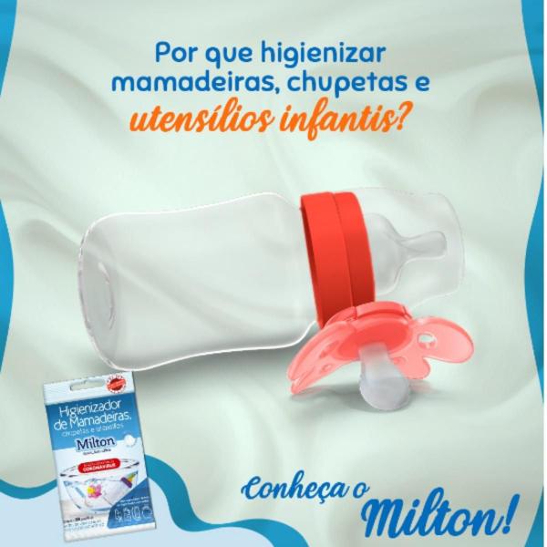 Imagem de Kit 9 Cartelas Milton P/ Higienização de Mamadeira Chupeta