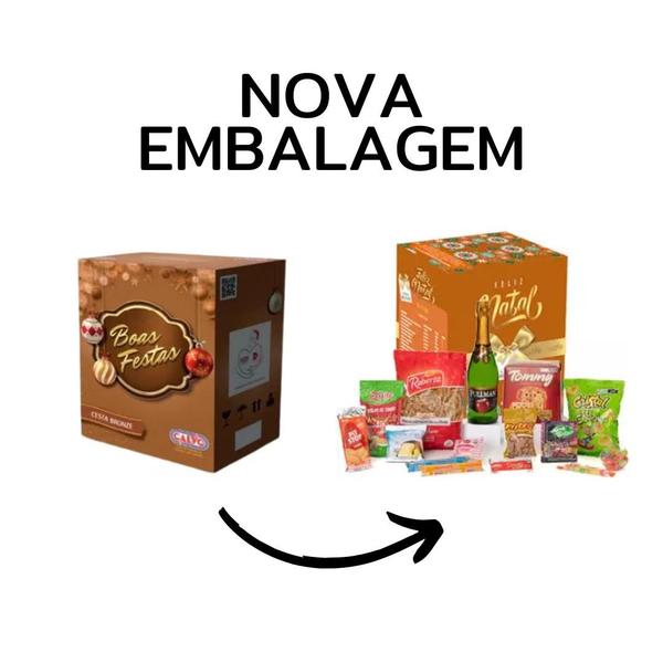 Imagem de Kit 9 Cesta Natal Bronze 24 Itens Funcionário Presente