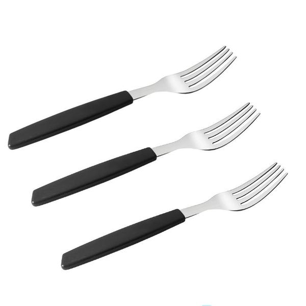 Imagem de Kit 9 garfos de mesa basico cabo plástico utensílios cozinha moderna