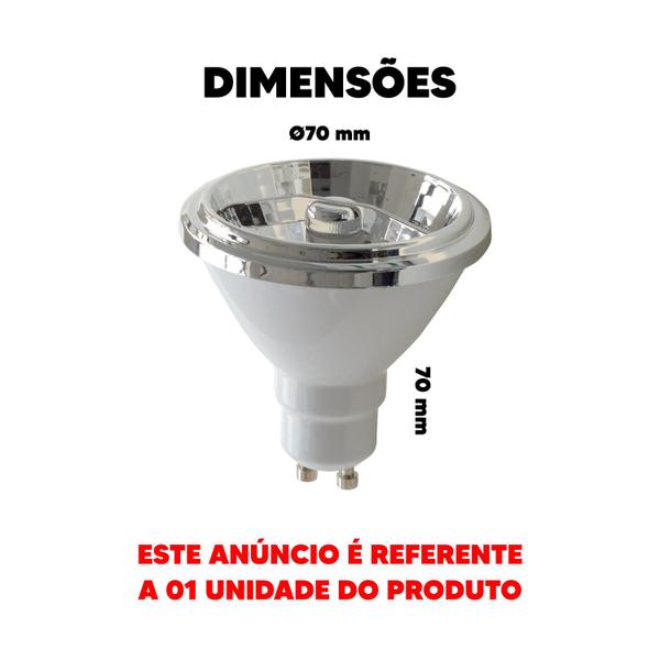 Imagem de Kit 9 Lampada Led Ar70 4,8w Branco Quente 2700k Gu10 Foco 24