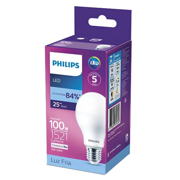 Imagem de Kit 9 Lampadas Led Bulbo 16W = 100W 1521Lm Bivolt Philips