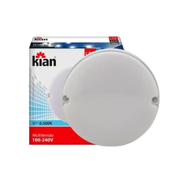 Imagem de Kit 9 Luminárias Tartaruga 20W Redonda Branco Fria Bivolt