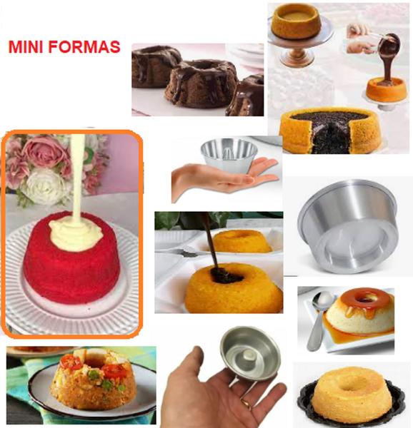 Imagem de Kit 9 Mini Forminhas + 1 Assadeira De Forno Elétrico + 1 Forma Fundo Falso