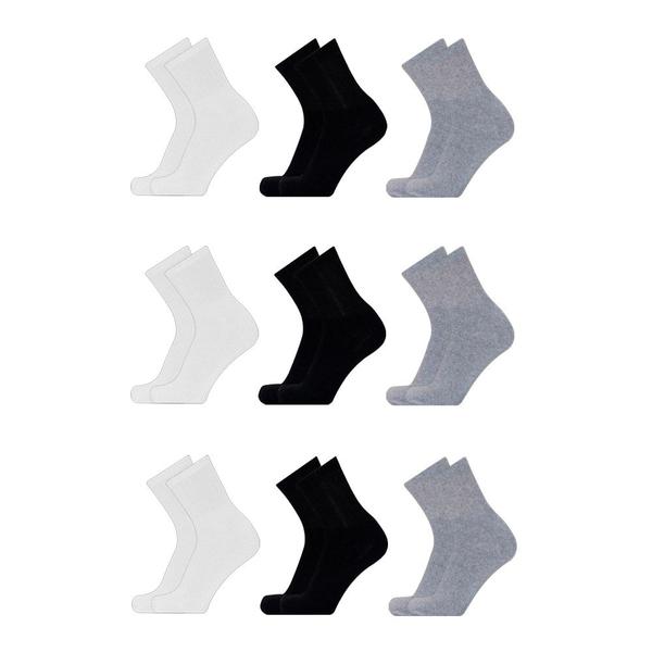 Kit 9 Pares de Meias Cano Médio Algodão Cores Sortidas M15 - QLC SPORT Imagem de Kit 9 Pares de Meias Cano Médio Algodão Cores Sortidas M15