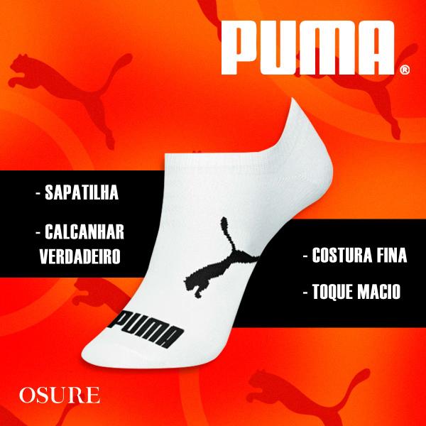 Imagem de Kit 9 Pares Meias Puma Sapatilha Algodão Cano Baixo Meia Soquete Adulto Masculino Feminino Original