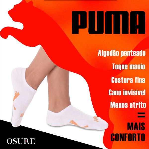 Imagem de Kit 9 Pares Meias Puma Sapatilha Algodão Cano Baixo Meia Soquete Adulto Masculino Feminino Original