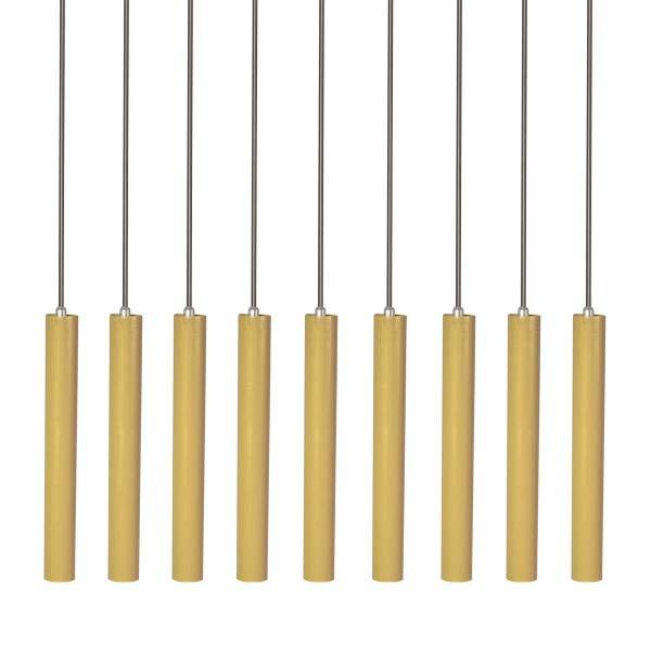 Imagem de Kit 9 Pendente Luminária Tubo Dourado Fosco 30 Cm