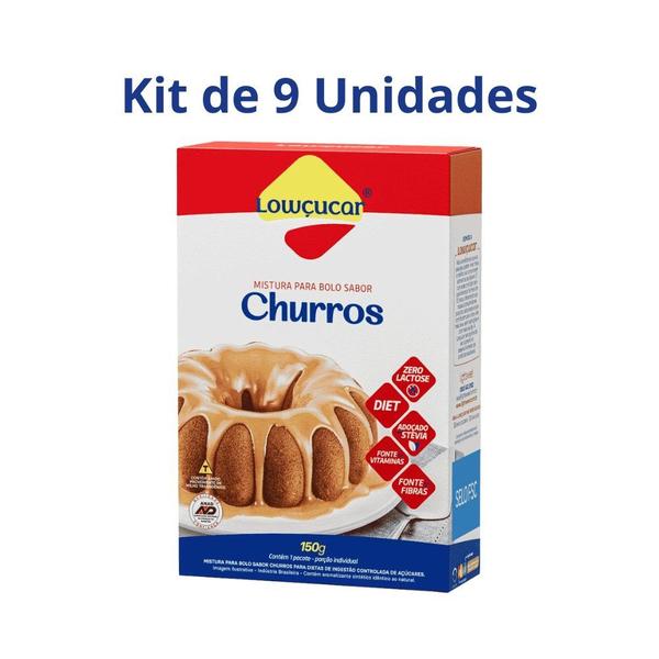 Kit 9 po preparo de bolo de churros zero acucar lowcucar 150g - Lowçucar Imagem de Kit 9 po preparo de bolo de churros zero acucar lowcucar 150g
