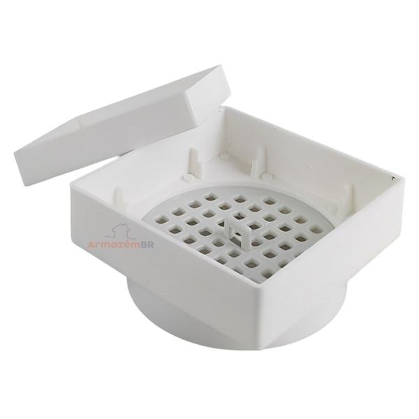 Kit 9 Ralo Oculto Invisível Quadrado 10x10cm Plástico Com Tela Para Banheiro - AMZ Imagem de Kit 9 Ralo Oculto Invisível Quadrado 10x10cm Plástico Com Tela Para Banheiro - AMZ