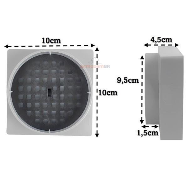 Kit 9 Ralo Oculto Invisível Quadrado 10x10cm Plástico Com Tela Para Banheiro - AMZ Imagem de Kit 9 Ralo Oculto Invisível Quadrado 10x10cm Plástico Com Tela Para Banheiro - AMZ