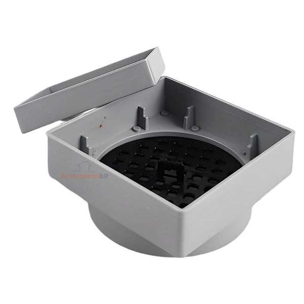 Kit 9 Ralo Oculto Invisível Quadrado 10x10cm Plástico Com Tela Para Banheiro - AMZ Imagem de Kit 9 Ralo Oculto Invisível Quadrado 10x10cm Plástico Com Tela Para Banheiro - AMZ