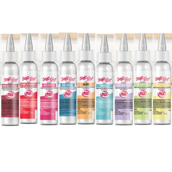 Kit 9 Soft Gel Corante Para Pasta Americana Chantilly Glacê - Mix Imagem de Kit 9 Soft Gel Corante Para Pasta Americana Chantilly Glacê