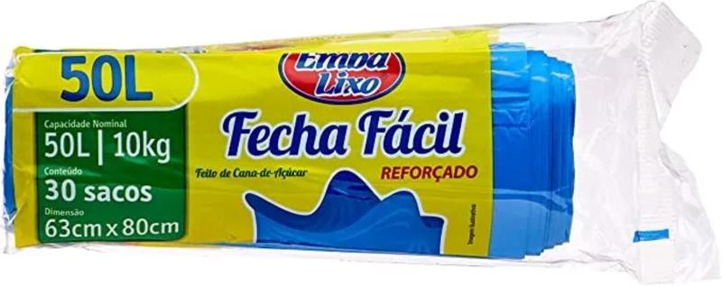 Imagem de Kit 90 Saco Para Lixo Fecha Fácil 50l Melhor Sacos De Lixo