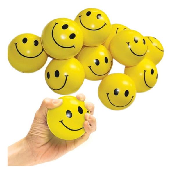 Imagem de Kit 96 Bolinhas Bola Macia  Emoji Anti Stress Smile Massagem