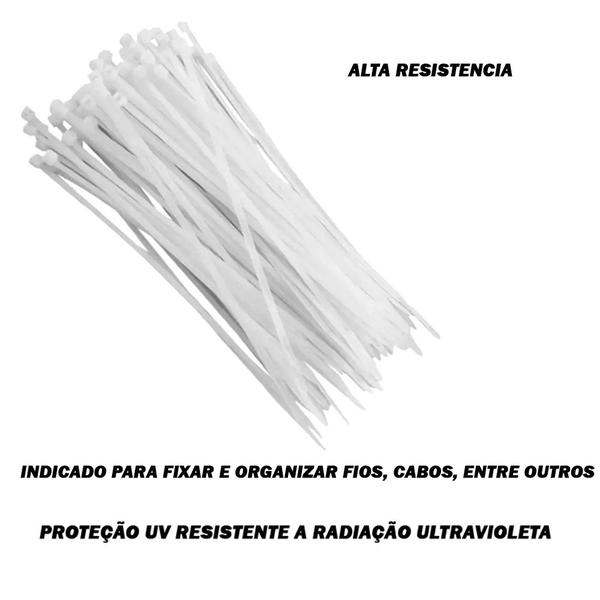 Imagem de Kit Abraçadeira Presilha 370x7,0mm Branca 1.000 Unidades 