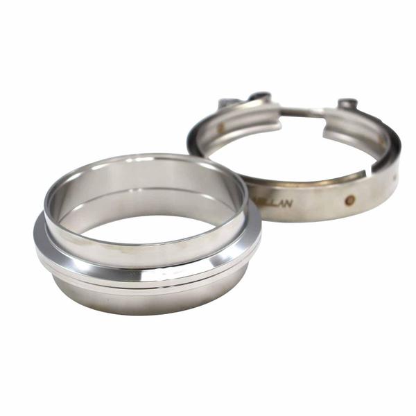 Imagem de Kit Abraçadeira V-Band com Flanges Inox 3 1/2" - Cód.9406