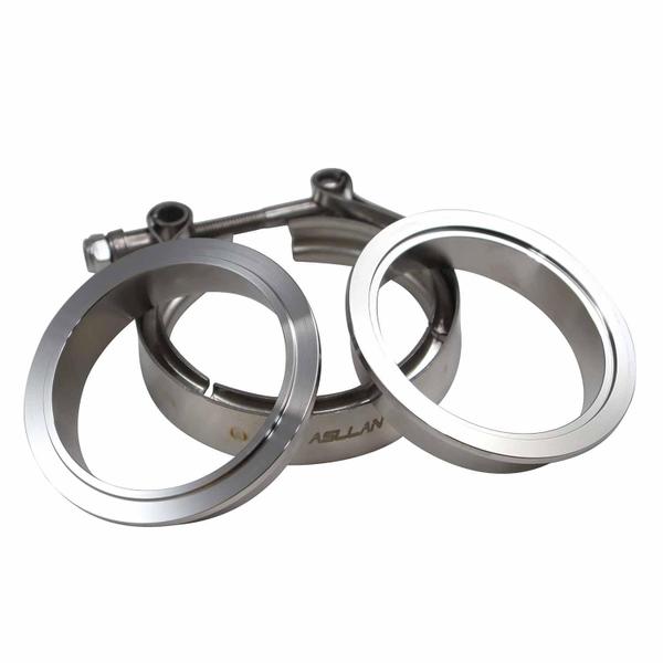 Imagem de Kit Abraçadeira V-Band com Flanges Inox 3" - Cód.9405