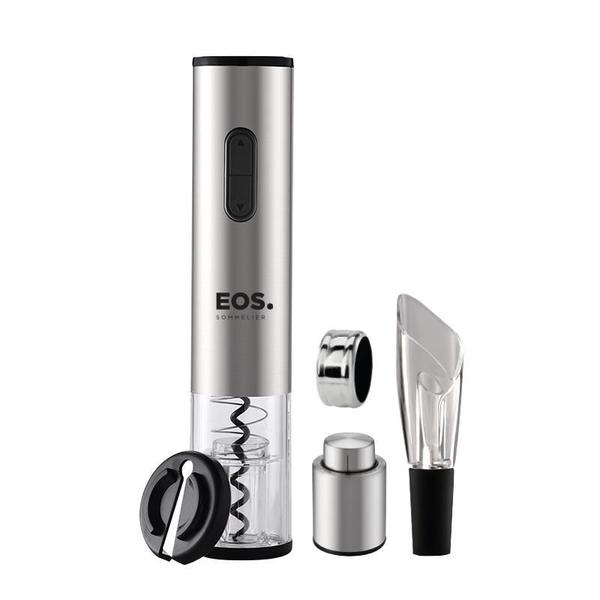 Kit Abridor de Vinho Elétrico Inox EOS EAB03M a bateria com Maleta Imagem de Kit Abridor de Vinho Elétrico Inox EOS EAB03M a bateria com Maleta