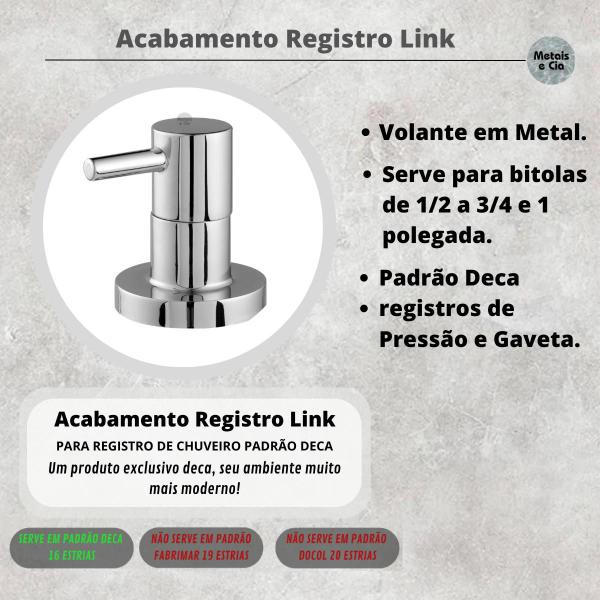 Imagem de Kit Acabamento 4 Peças Registro Metal Link Tipo Deca 3/4