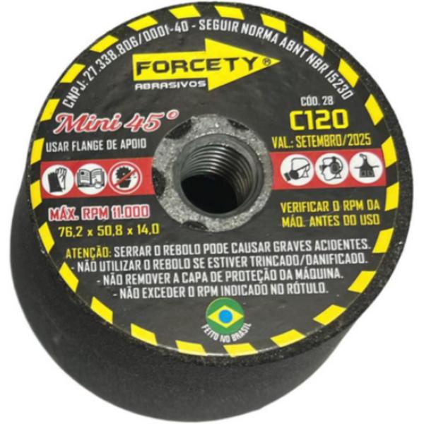 Kit Acabamento 45 Graus Porcelanato Lixa Diamantada 200 + Rebolo 3 Polegadas 80 + Suporte Rosca M14 - Forcety Imagem de Kit Acabamento 45 Graus Porcelanato Lixa Diamantada 200 + Rebolo 3 Polegadas 80 + Suporte Rosca M14