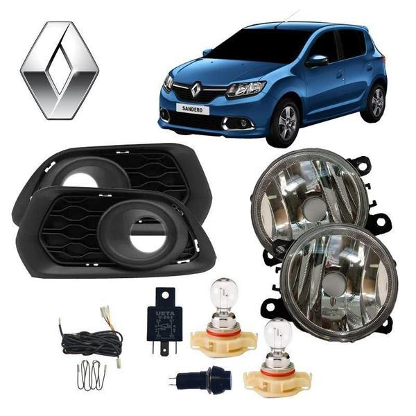Kit Acabamento+Farol Auxiliar Sandero 2018 ARTEB H16 - AI Imagem de Kit Acabamento+Farol Auxiliar Sandero 2018 ARTEB H16