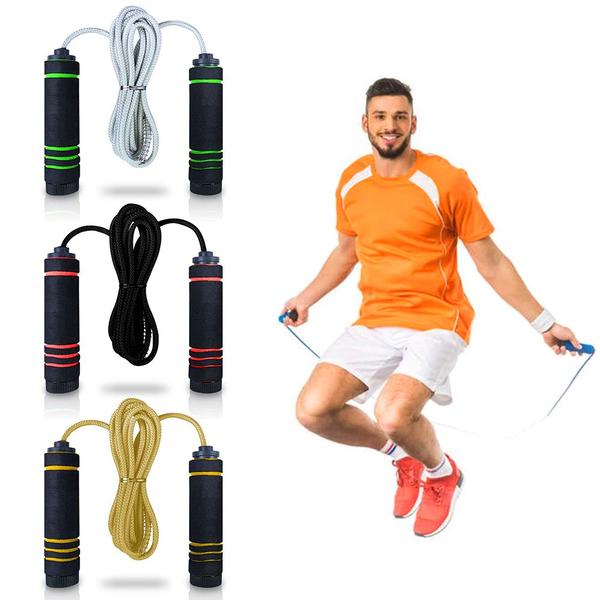 Imagem de Kit Academia em Casa Bola Pilates Yoga 55cm + Corda De Pular Profissional Treino Funcional