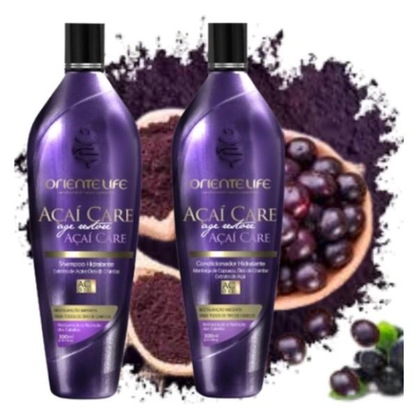 Imagem de Kit Açaí Care 1 Shampoo 2L 1 Defrizante 1L 1 Máscara 1L Oriente Life