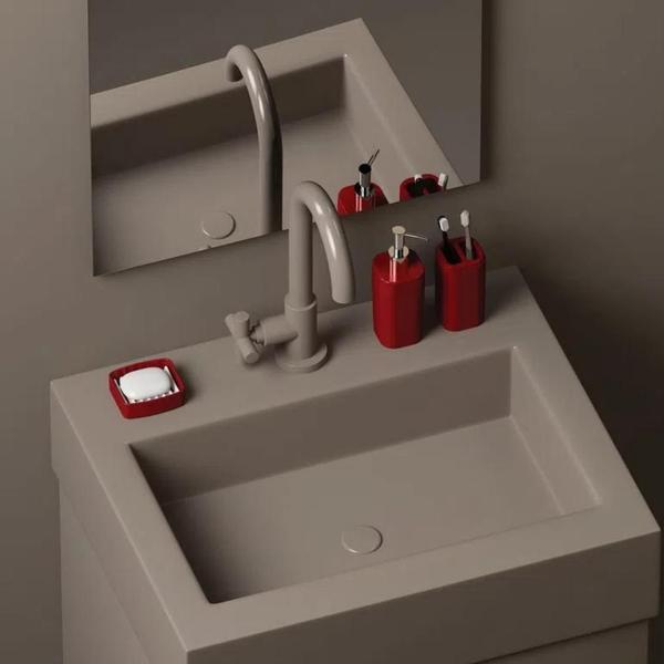 Kit Acessório Banheiro Lavabo 3Pc Splash Coza - Cinza - Coza/Brinox Imagem de Kit Acessório Banheiro Lavabo 3Pc Splash Coza - Cinza