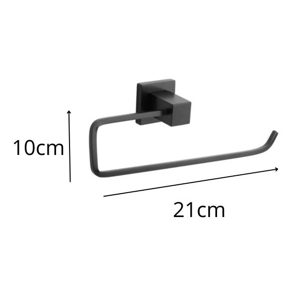Imagem de Kit acessorios banheiro black moderno 3 peças preto fosco