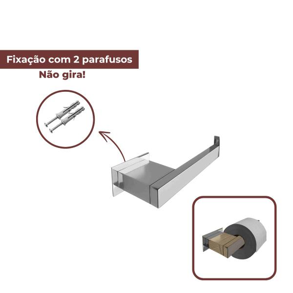 Imagem de Kit Acessórios Banheiro Lavabo 5 Peças Aço Inox 304 Q5F Toalheiros Ganchos