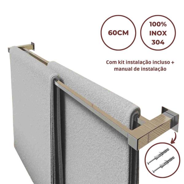 Imagem de Kit Acessórios Banheiro Lavabo 6 Peças Aço Inox 304 Q6C