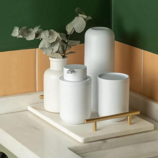 Imagem de Kit Acessórios Banheiro Lavabo Conjunto 4Pcs Ou - Rosa