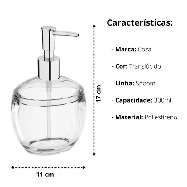 Imagem de Kit Acessórios Banheiro Lavabo Conjunto Organização 4 Pcs Porta Sabonete Escova Sabão e Algodão Coza