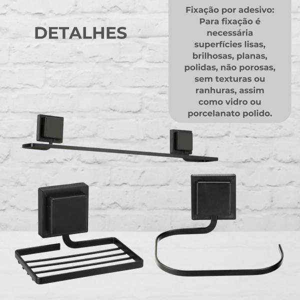 Kit Acessorios Banheiro Nichos Parede Black 3 Peças - Arthi Imagem de Kit Acessorios Banheiro Nichos Parede Black 3 Peças