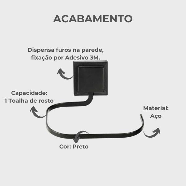 Kit Acessorios Banheiro Nichos Parede Black 3 Peças - Arthi Imagem de Kit Acessorios Banheiro Nichos Parede Black 3 Peças