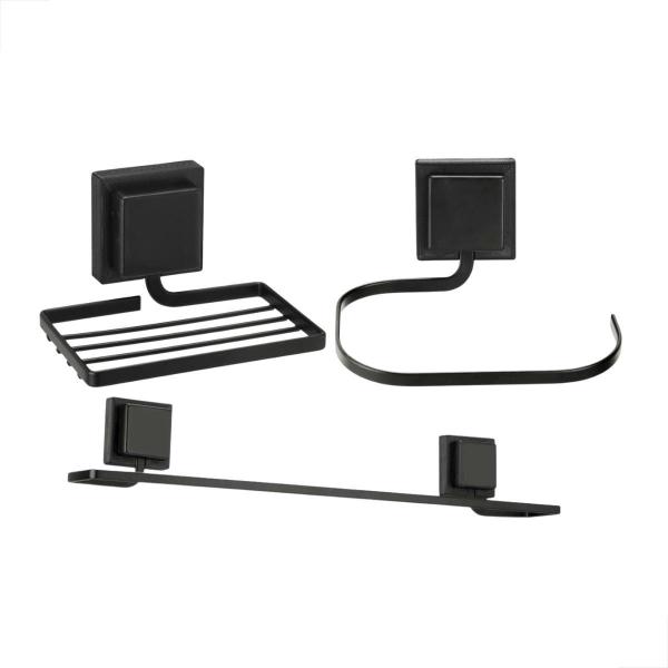 Kit Acessorios Banheiro Nichos Parede Black 3 Peças - Arthi Imagem de Kit Acessorios Banheiro Nichos Parede Black 3 Peças