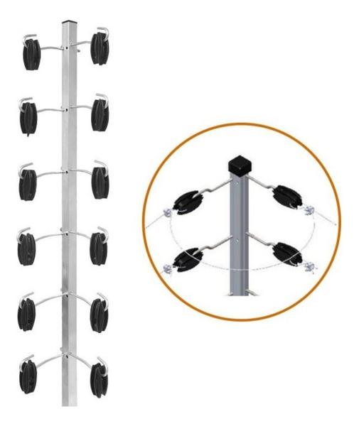 Imagem de Kit Acessórios Cerca Elétrica Haste Industrial 06 Isoladores
