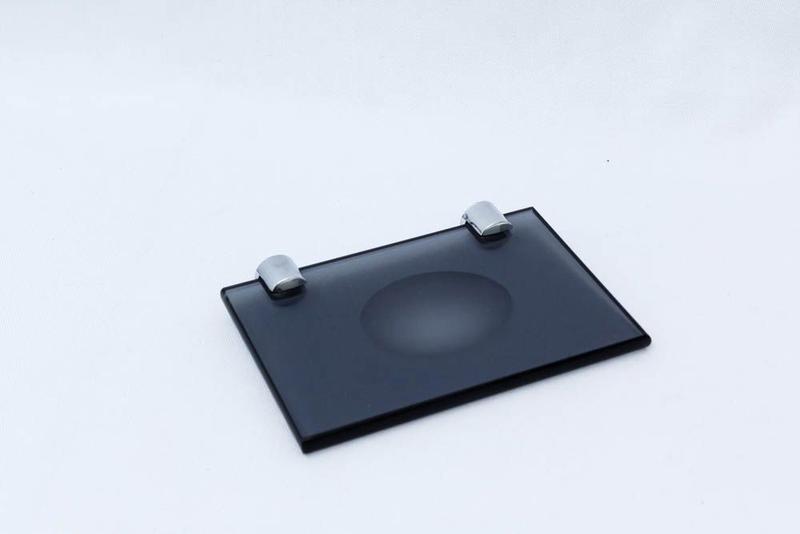 Imagem de Kit acessórios de banheiro 5 peças em vidro fume 8mm - modelo reto