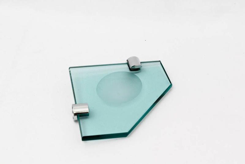 Imagem de Kit acessórios de banheiro 5 peças em vidro translúcido 8mm - modelo de canto
