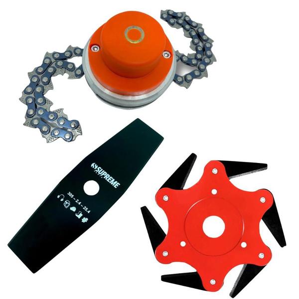 Kit Acessórios Lâmina 2 Pontas Disco Corte Trimmer Roçadeira - SUPREME PARTS Imagem de Kit Acessórios Lâmina 2 Pontas Disco Corte Trimmer Roçadeira