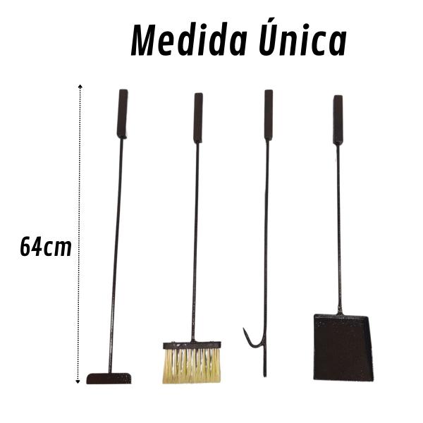 Imagem de Kit Acessórios Lareira Limpeza Ferramentas Ouro Envelhecido