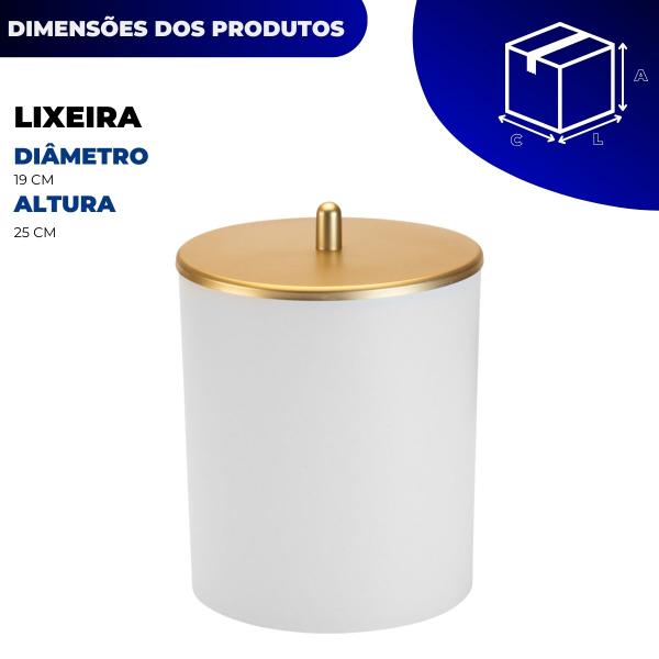 Kit Acessorios Lavabo Lixeira Porta Toalha De Rosto Luxo Banheiro Dourado Arthi - ABCompras Imagem de Kit Acessorios Lavabo Lixeira Porta Toalha De Rosto Luxo Banheiro Dourado Arthi