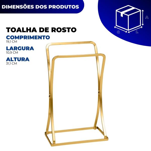 Kit Acessorios Lavabo Lixeira Porta Toalha De Rosto Luxo Banheiro Dourado Arthi - ABCompras Imagem de Kit Acessorios Lavabo Lixeira Porta Toalha De Rosto Luxo Banheiro Dourado Arthi