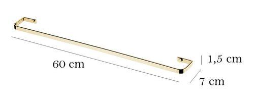 Kit Acessórios Lavabo Porta Toalha Banho 60 Cm Rosto Dourado - Future Industria Metalurgica L Imagem de Kit Acessórios Lavabo Porta Toalha Banho 60 Cm Rosto Dourado