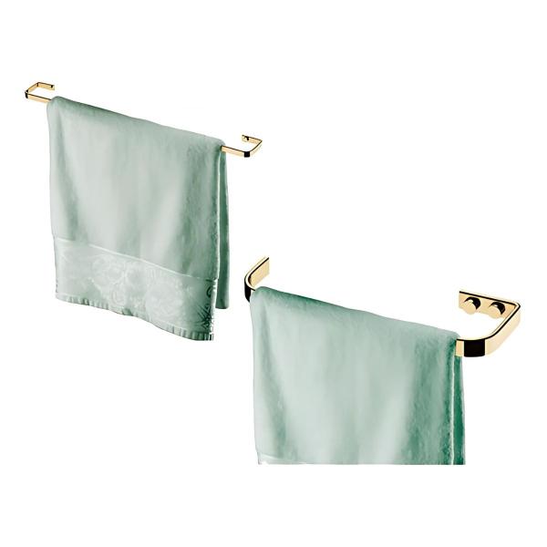 Imagem de Kit Acessórios Lavabo Porta Toalha Banho 60 Cm Rosto Dourado