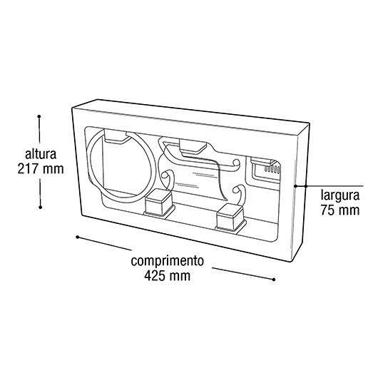 Imagem de Kit Acessórios P/ Banheiro Linha Caribe C/ 5 Pçs Branco 25725 Arqplast