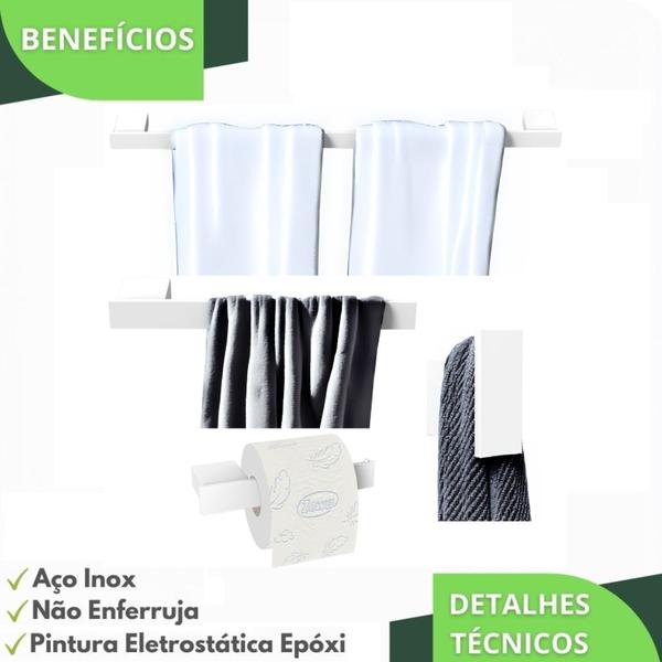 Imagem de Kit Acessórios Para Banheiro 4 Peças Branco SF.Master